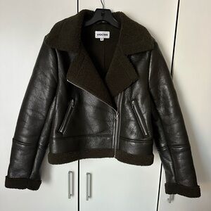 Vigoss Faux Shearling Moto Jacket Sz M